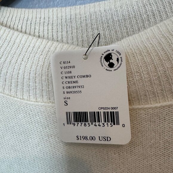 FREE PEOPLE ottoman cashmere sweater in whey combo size S - Picture 4 of 8